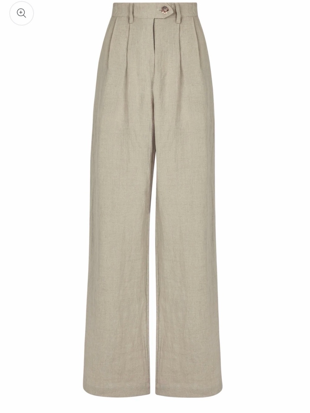 Tailored High-Waist Wide-Leg Linen Pants in Natural